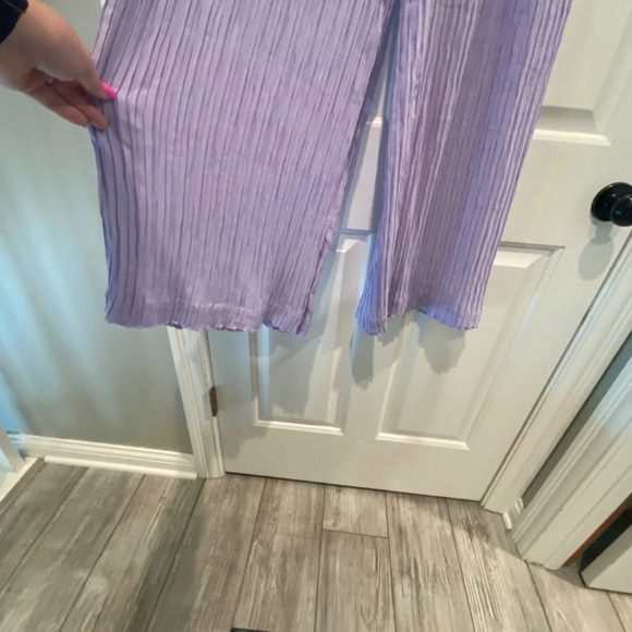 Bogdar charo pleated high waisted wide leg Flowy Pants Lavendar 16747 - Picture 5 of 16